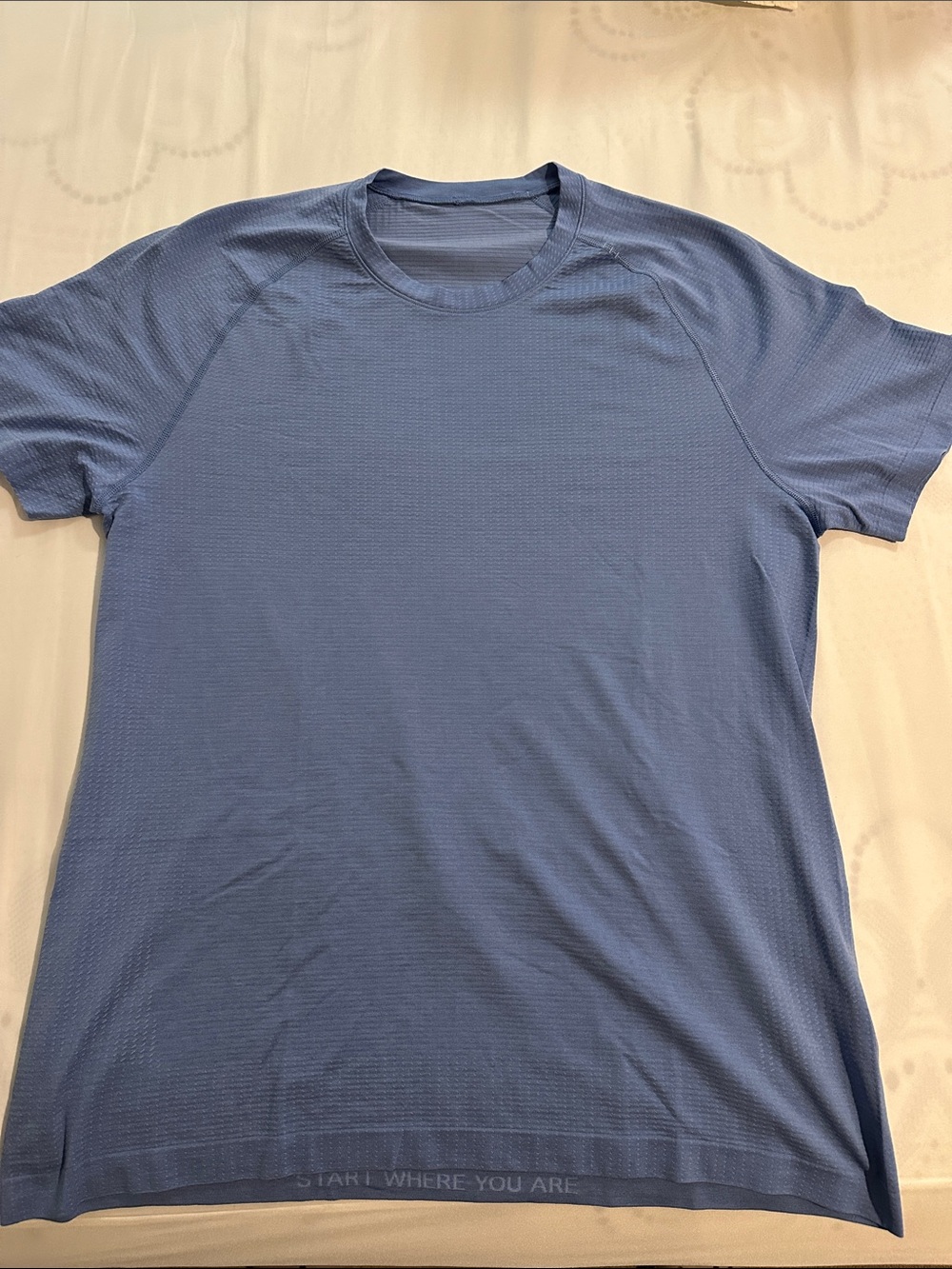 Lululemon Metal Tech Men's Light Blue Crew Athletic T-Shirt